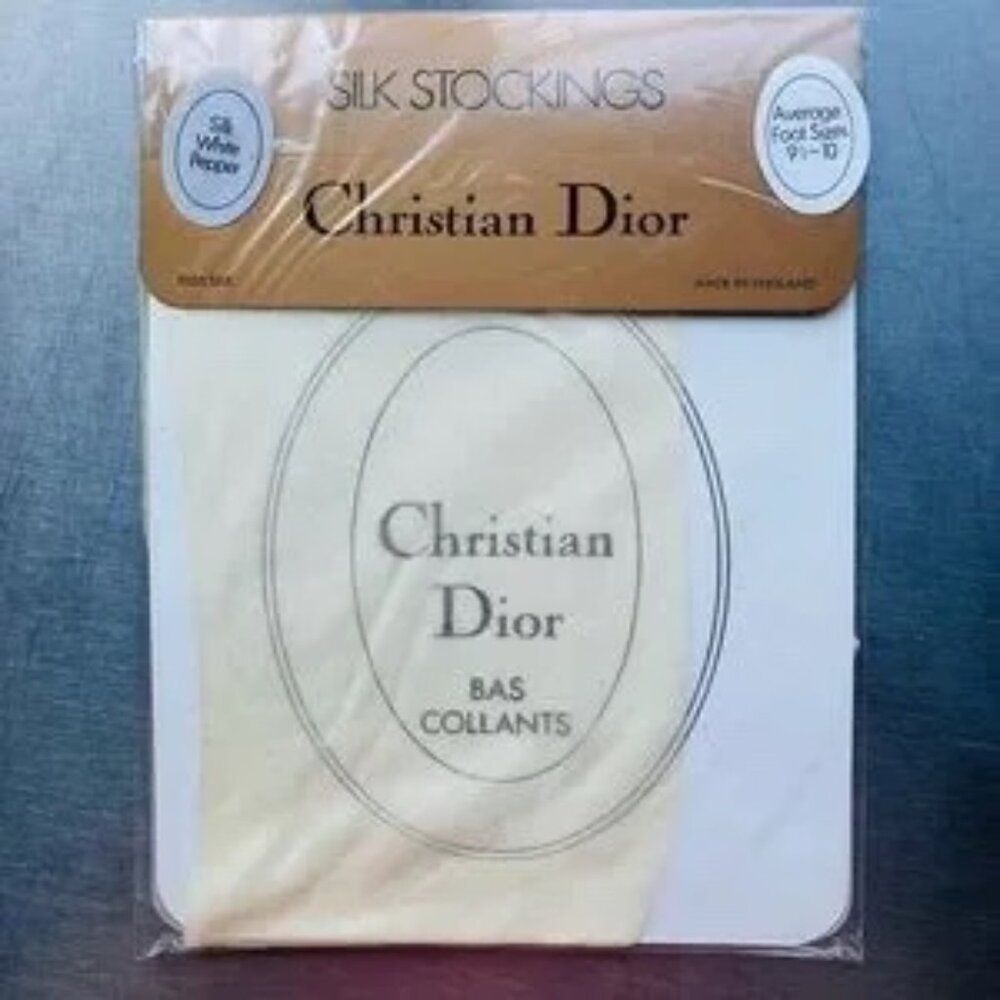 NWT Vintage Christian Dior 100% Silk Stockings Unopened - Size 9 1/2 - 10 - Picture 6 of 9